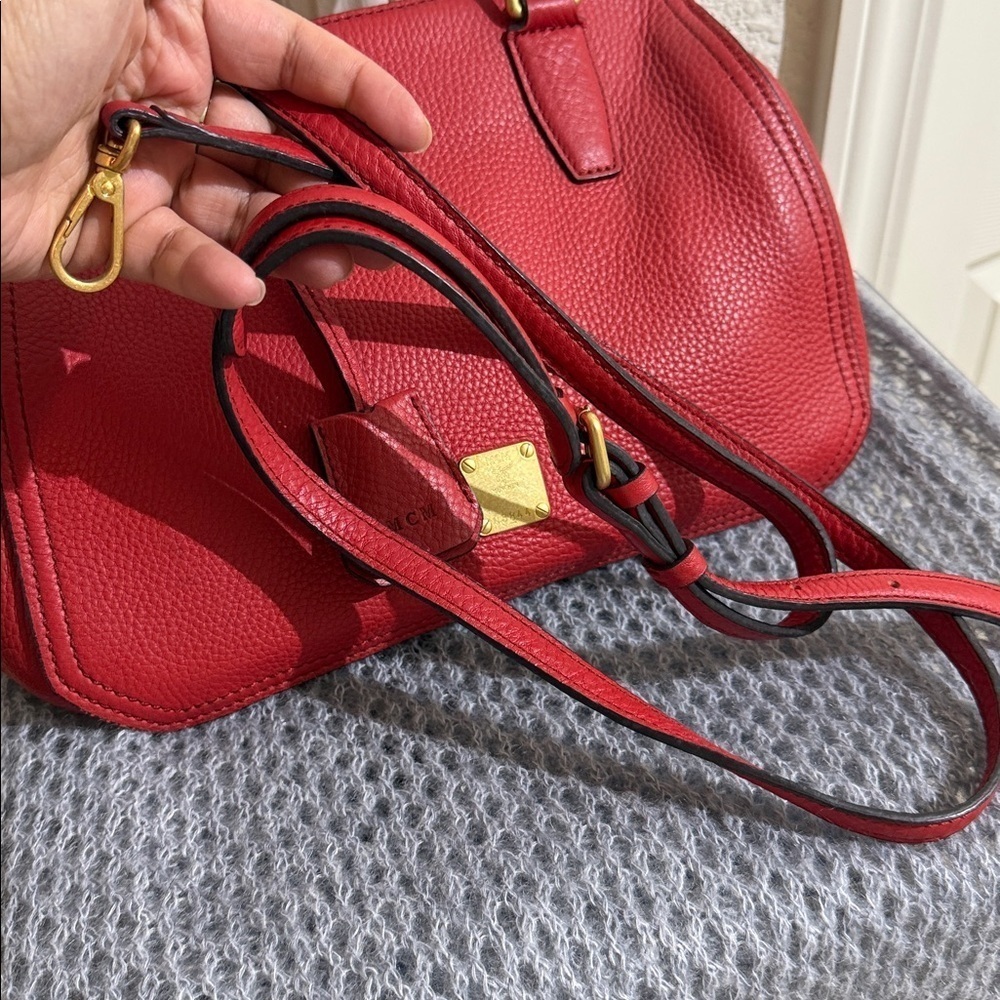 Red Leather Handbag - Picture 3 of 7